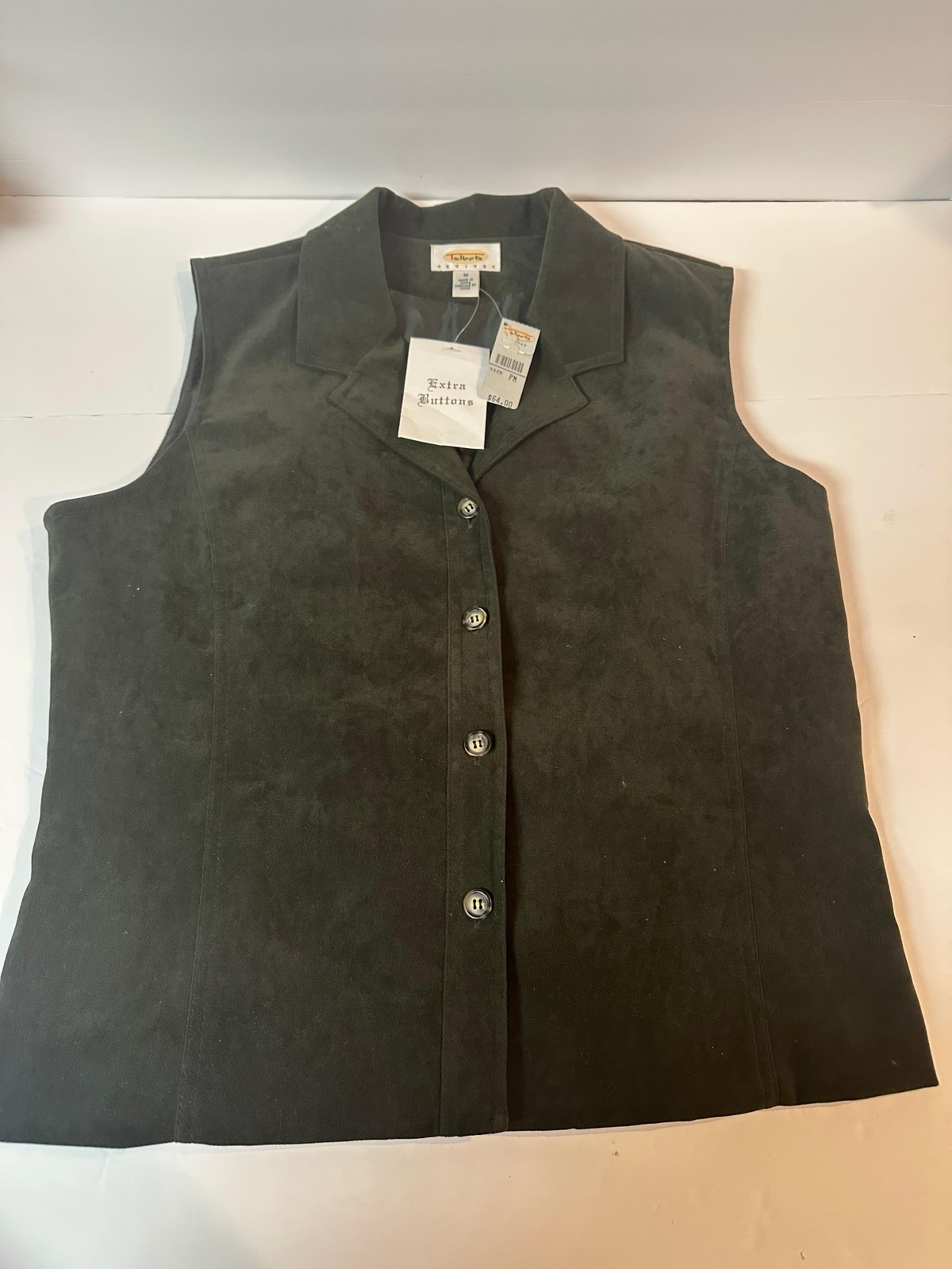 Talbots Dark Green women’s suede like size medium petite nwt