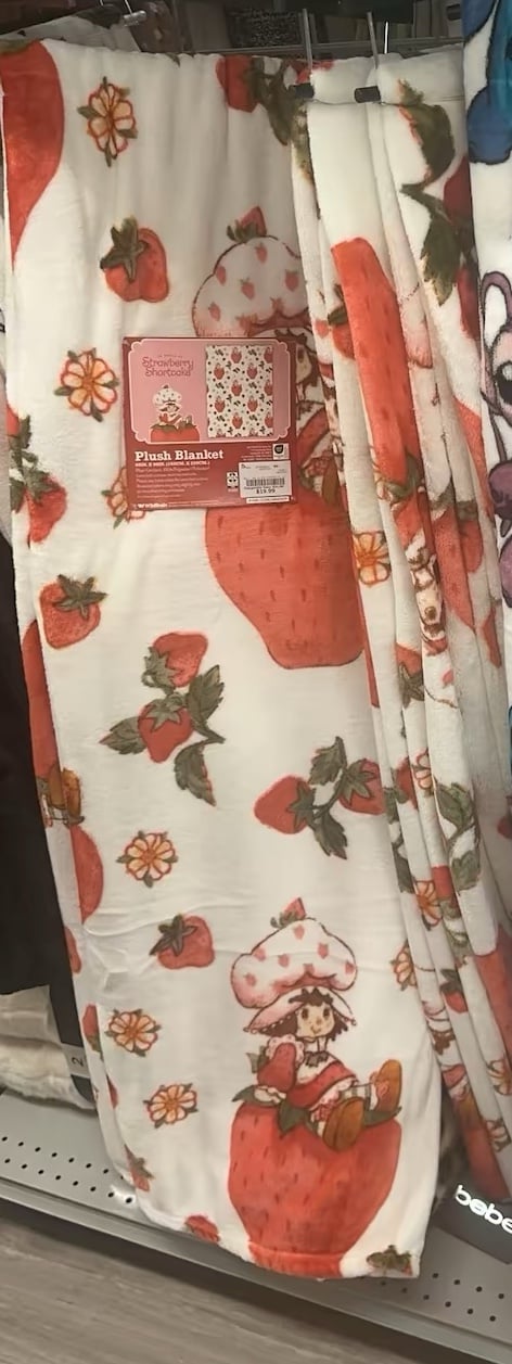 Vintage Strawberry Shortcake Plush Throw Blanket, twin