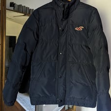 Hollister Down Jacket Puffer Jacket Navy Blue Coat