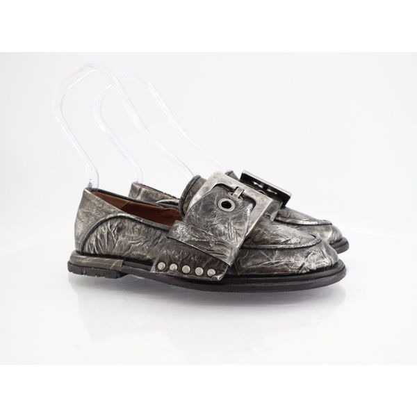 A.S. 98 Womens Thaine Loafer 36 5.5 Antique Silver Slip On Buckle Leather Flat