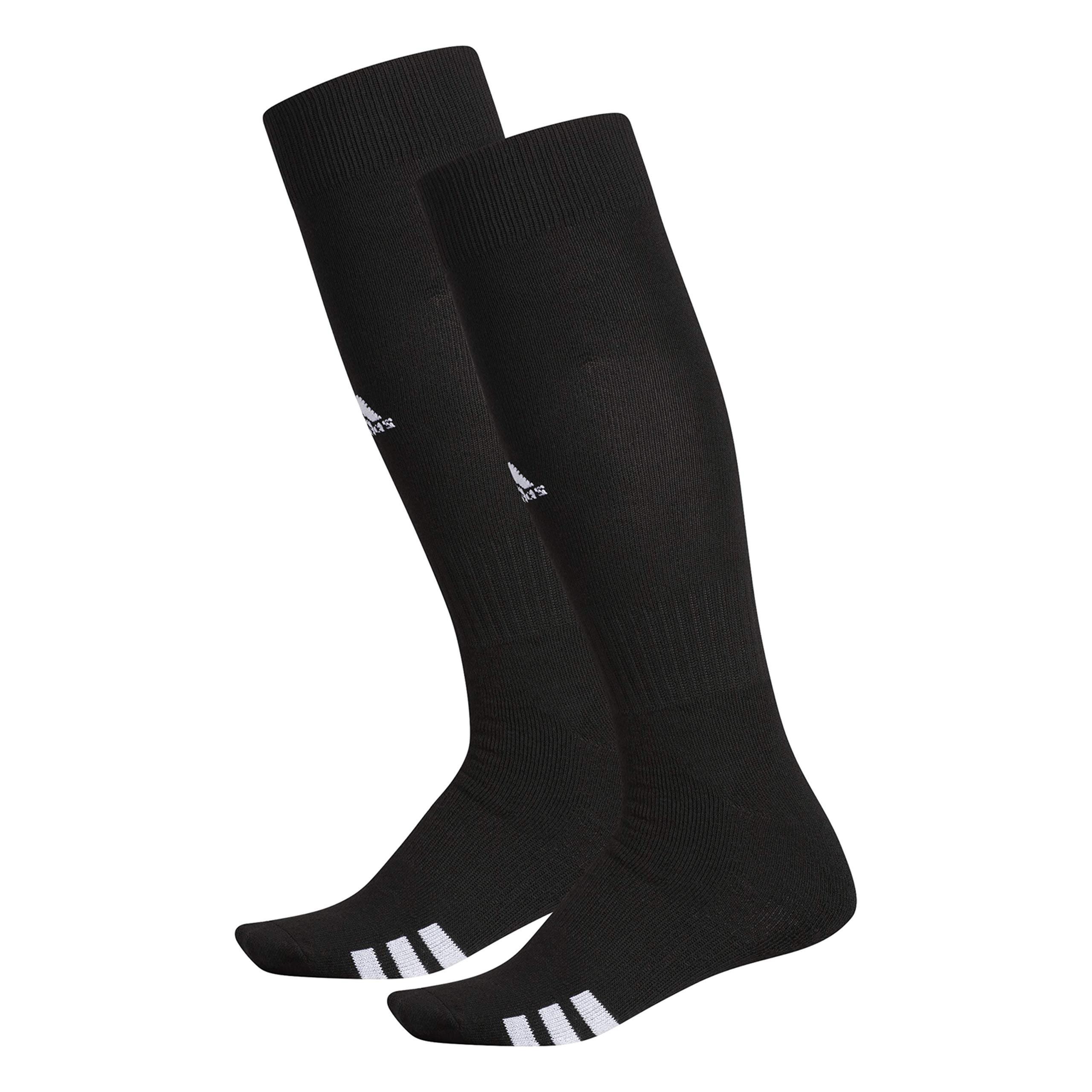 adidas Rivalry Field Team Sports Socks for Unisex Moisture-Wicki ng Blk/Wh Large