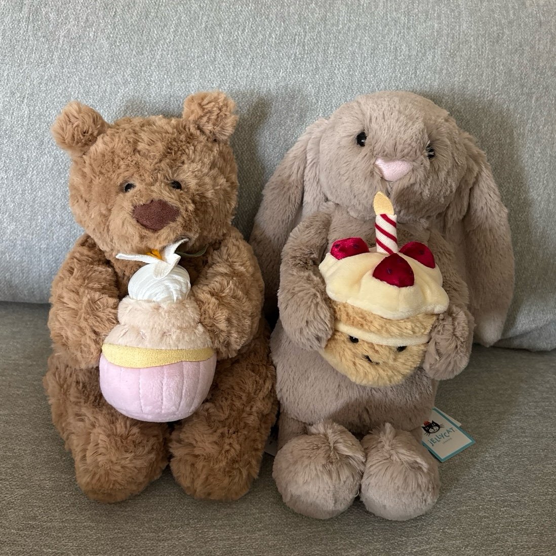 Jellycat BNWT birthday cake bunny and cupcake bear set