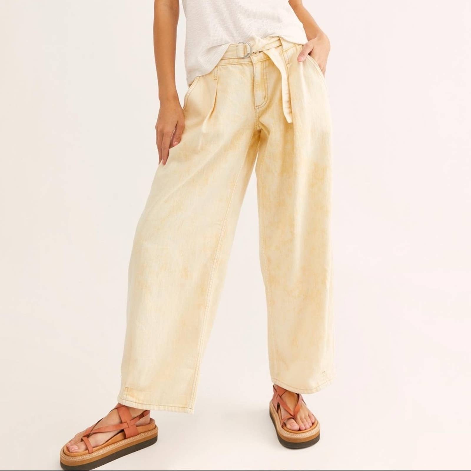 NWOT Free People Paloma Low Rise Slouchy Tapered Wide Pants 28