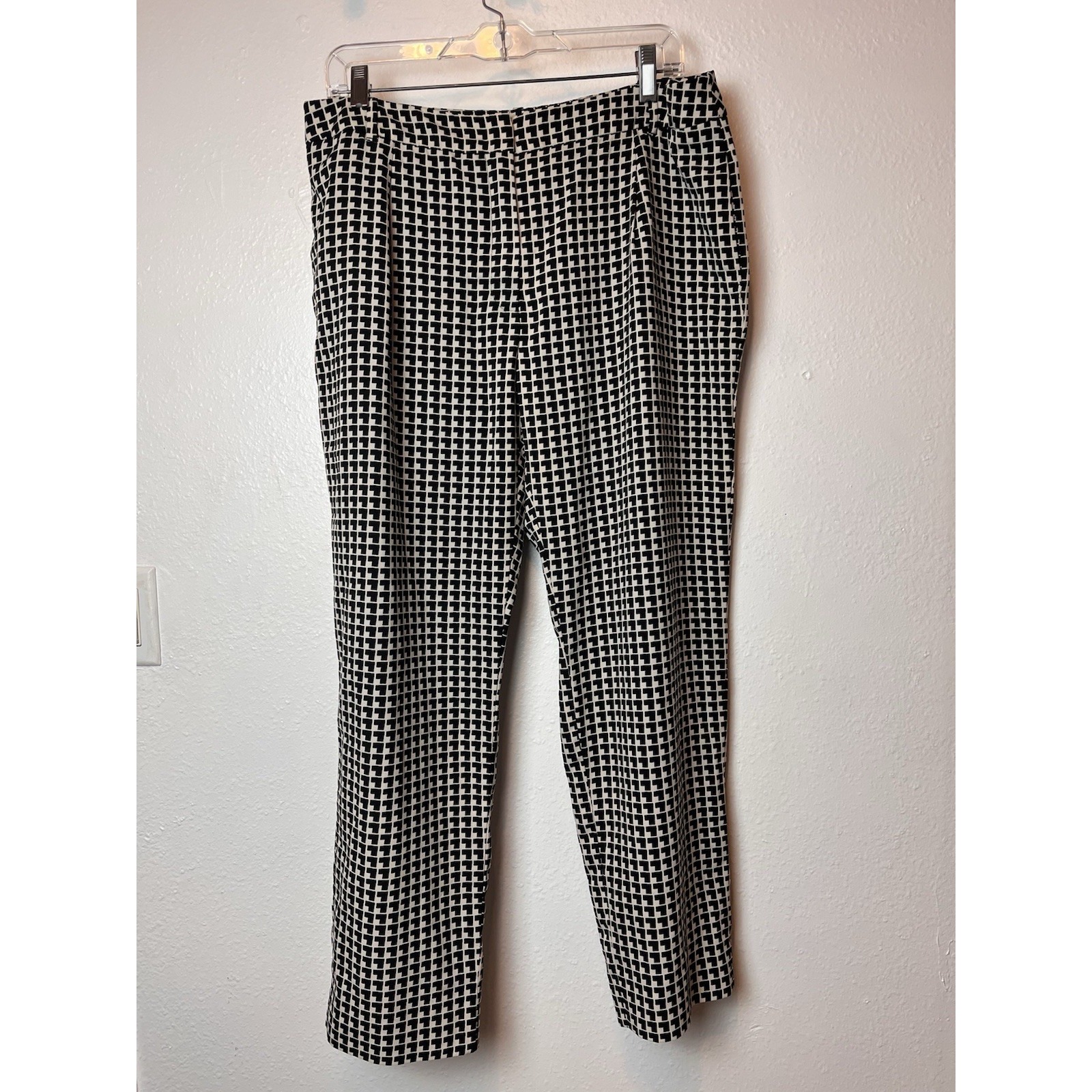 max mara weekend Pleated Trousers Straight Leg Black And White Geometric
