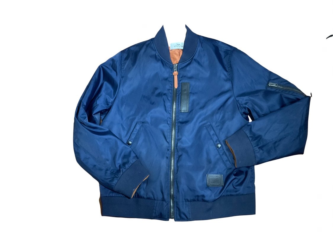Coach Navy Blue MA 1 Bomber Jacket XL