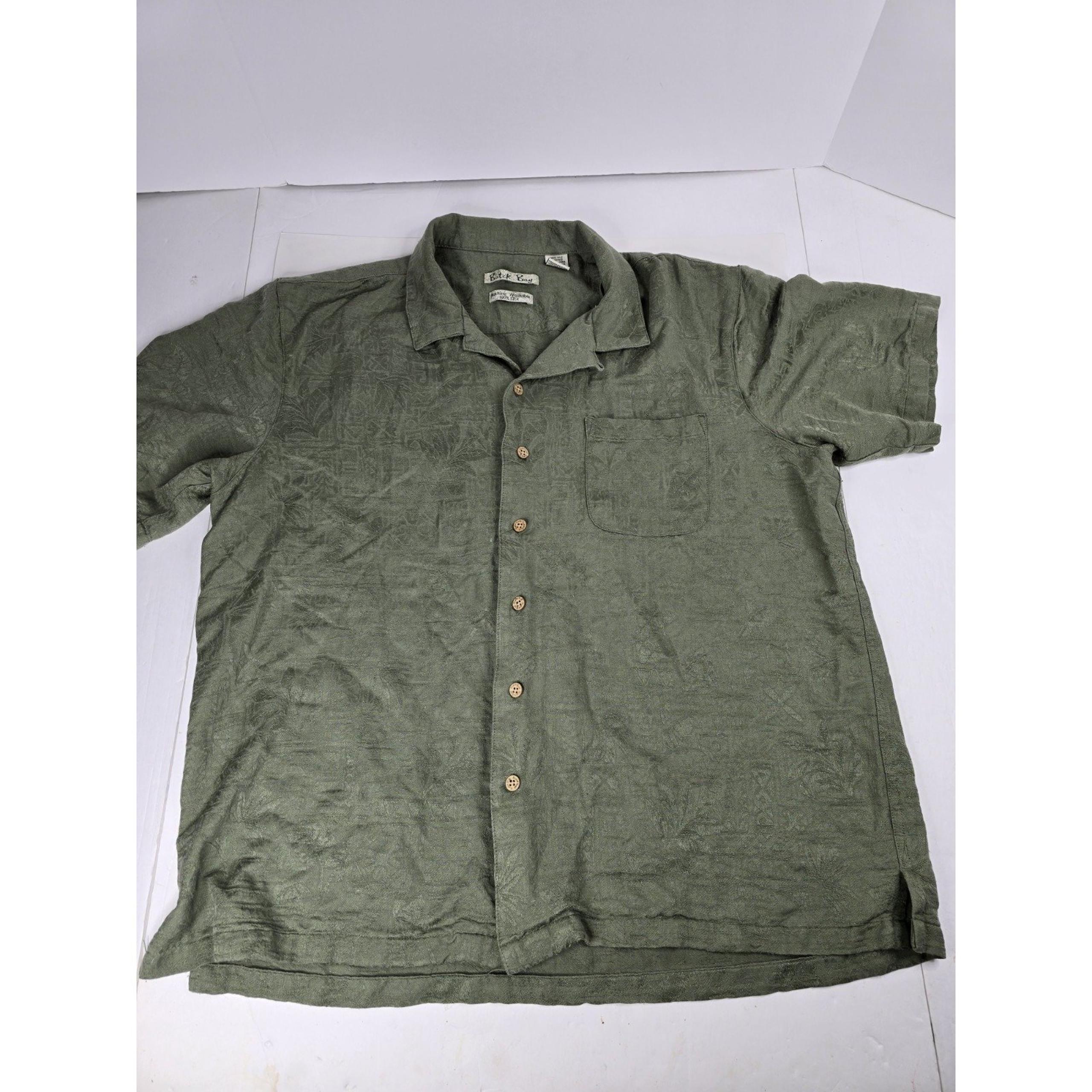Batik Bay Silk Pocket Short Sleeve Casual Button Down Shirt Men's Size XL Beach
