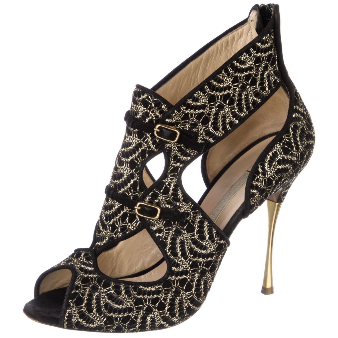 Nicholas Kirkwood Suede and Lace Pumps