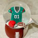 NEW Football snow globe, Jersey, helmet, football on football base! Great gift!