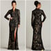 New Tadashi Shoji Banu Burnout Velvet High Slit Women's Ball Gown Women Size XS
