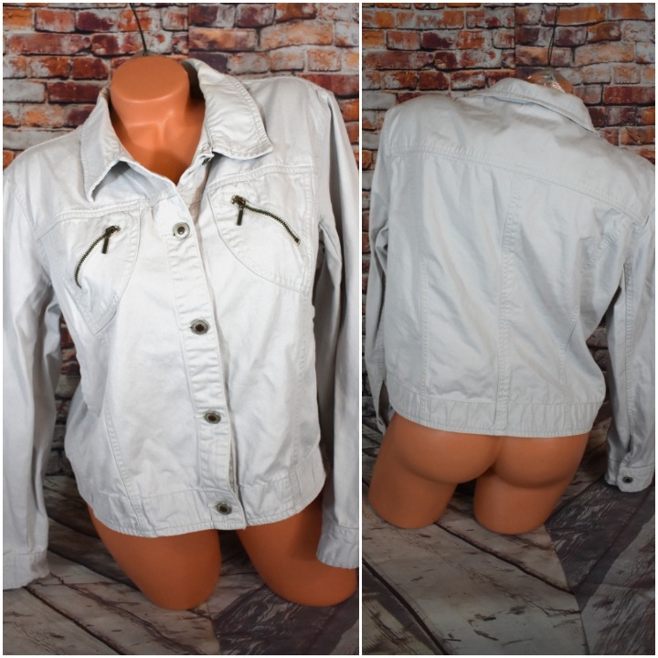 Havana Jacks Cafe Large Button Beige Jacket