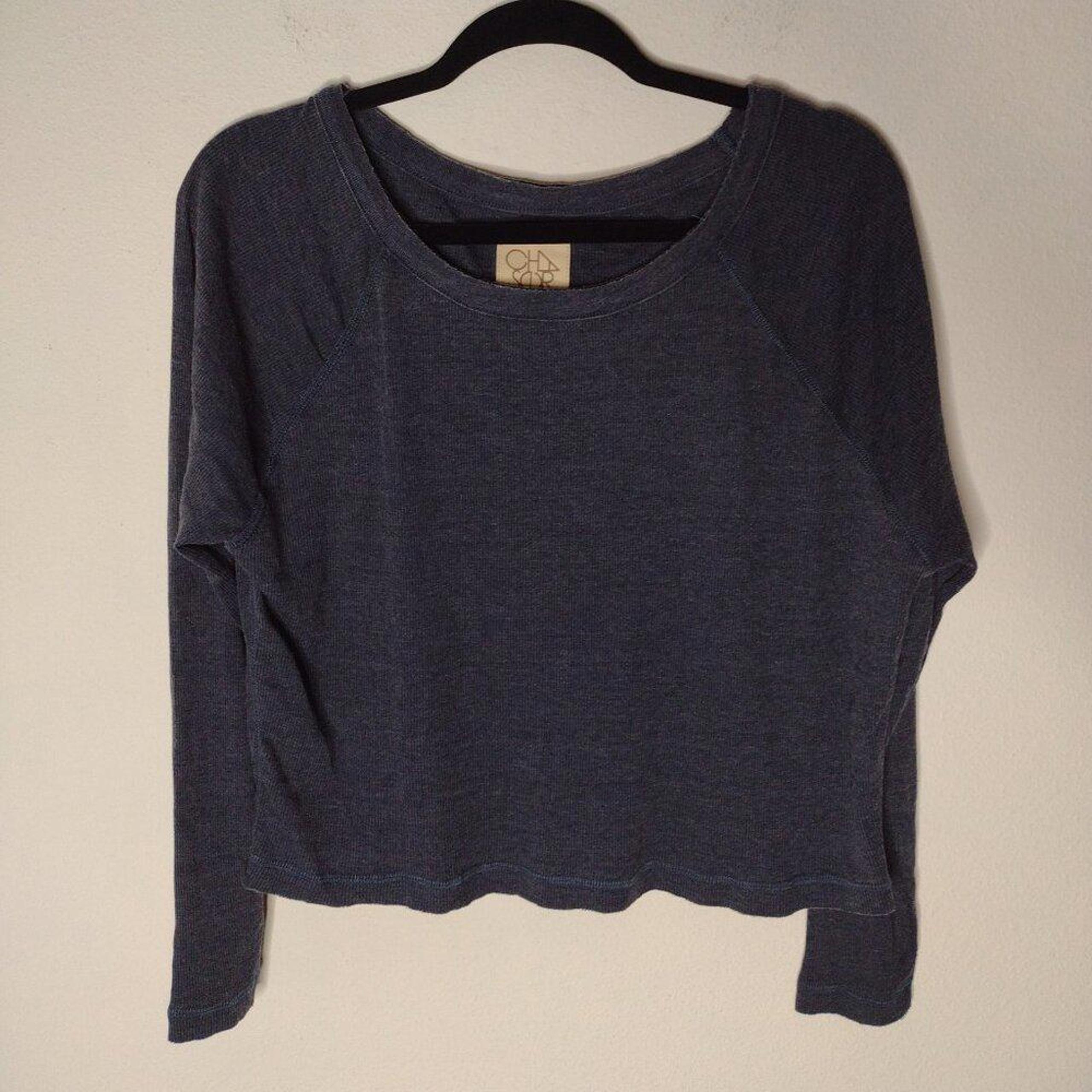 NWOT Chaser Women's Blue/Ribbed Long-Sleeve Shirt Size Small
