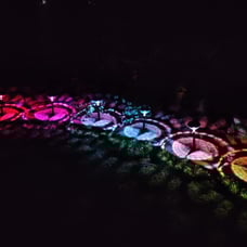 Bright Solar Pathway Lights 6 Pack,Color Changing+Warm White LED Solar Lights