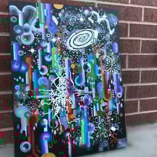 Art by artist Tourmaline Todd, acrylic o