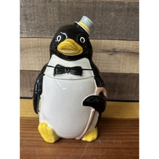 Penquin In Top Hat Cookie Jar 10”