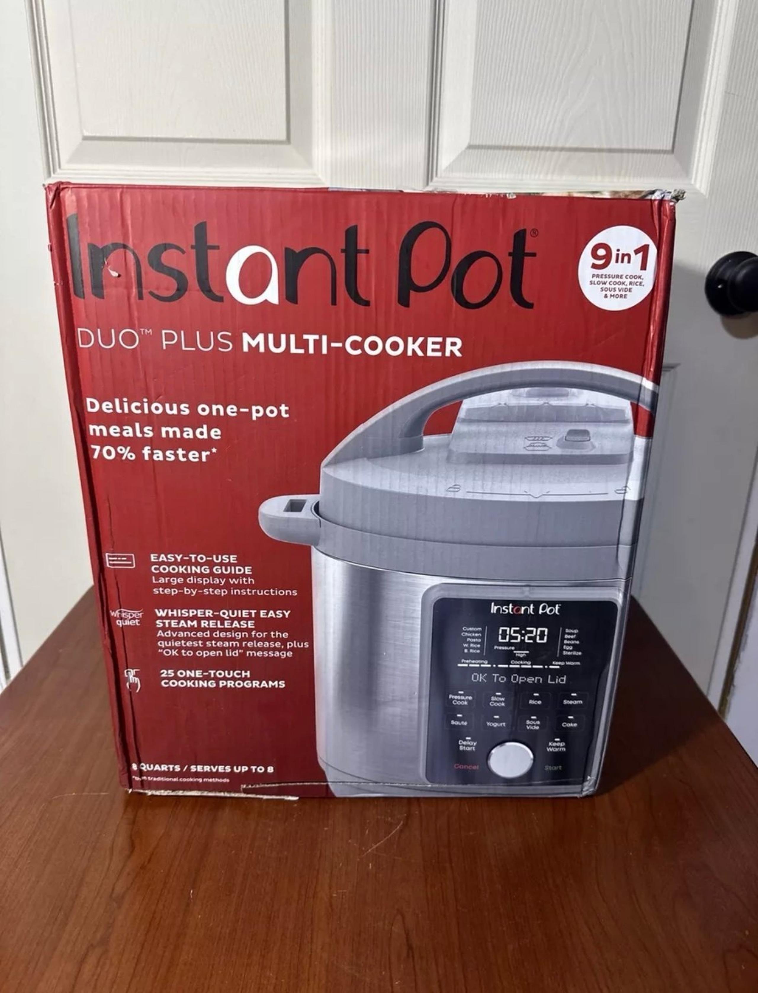 Instant Pot 113-0058-01  8 Quart 9 in 1 Duo Plus Multi-Cooker - Silver  Open box
