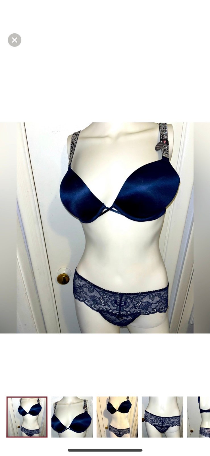 - 5 PC Victoria's Secret Shine Strap Push-Up Bra & Dream Angels Allure Panty
