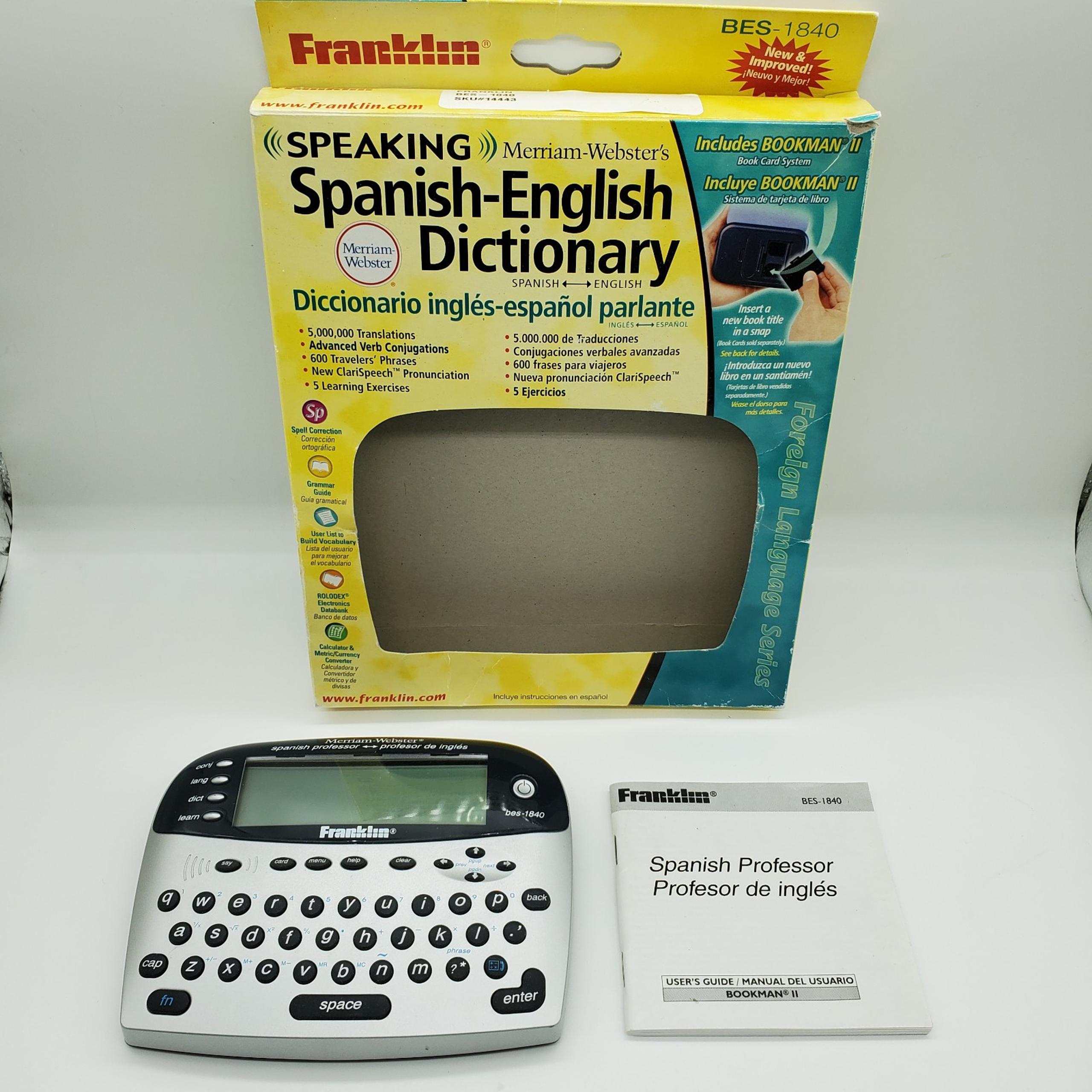 Franklin BES-1840 Speaking SPANISH-ENGLIS H Dictionary Handheld Electronic 2001