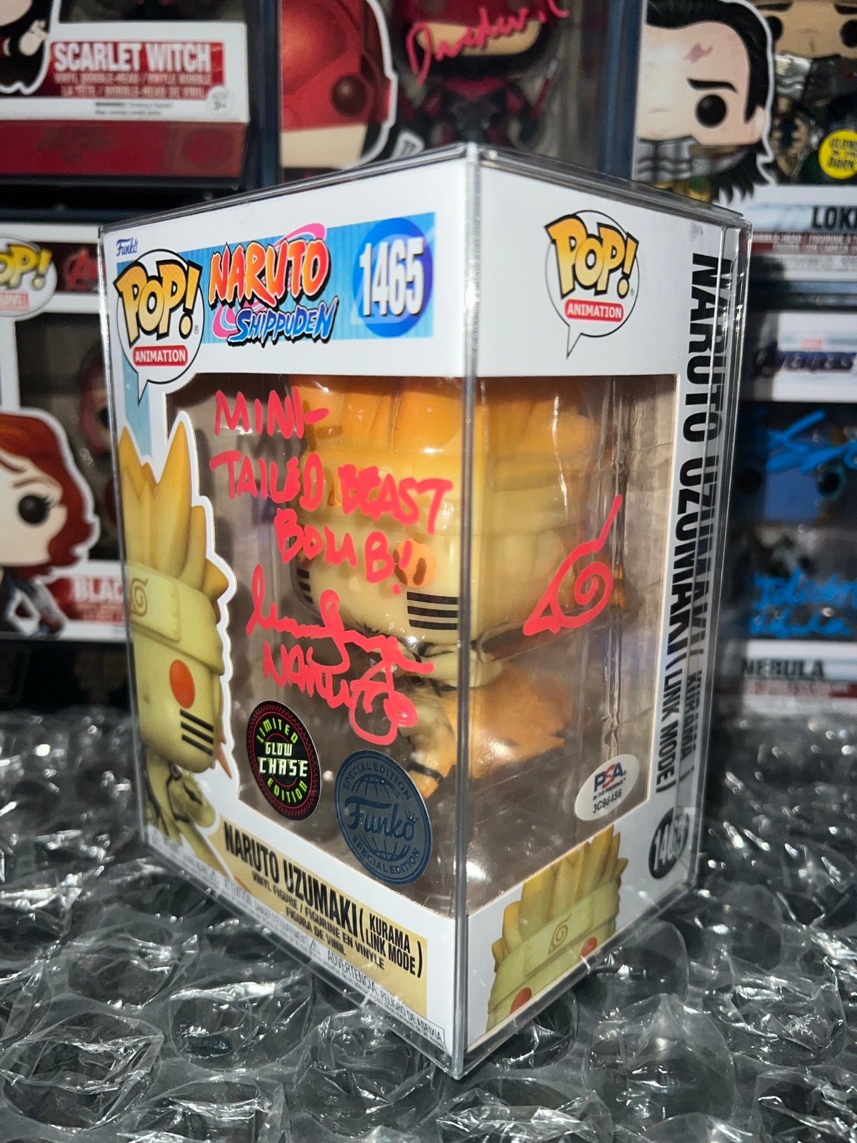 Naruto Kurama Link Mode Funko Pop Naruto Shippuden #1465 CHASE Signed + PSA