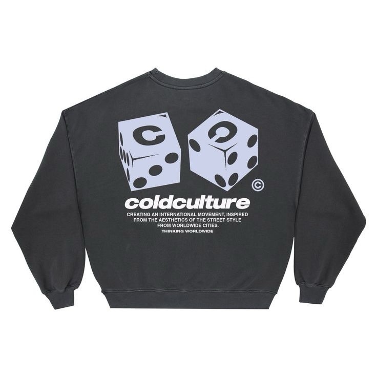 Cold Culture NEW Size Medium Dice Crewneck Vintage Black Pullover Sweatshirt