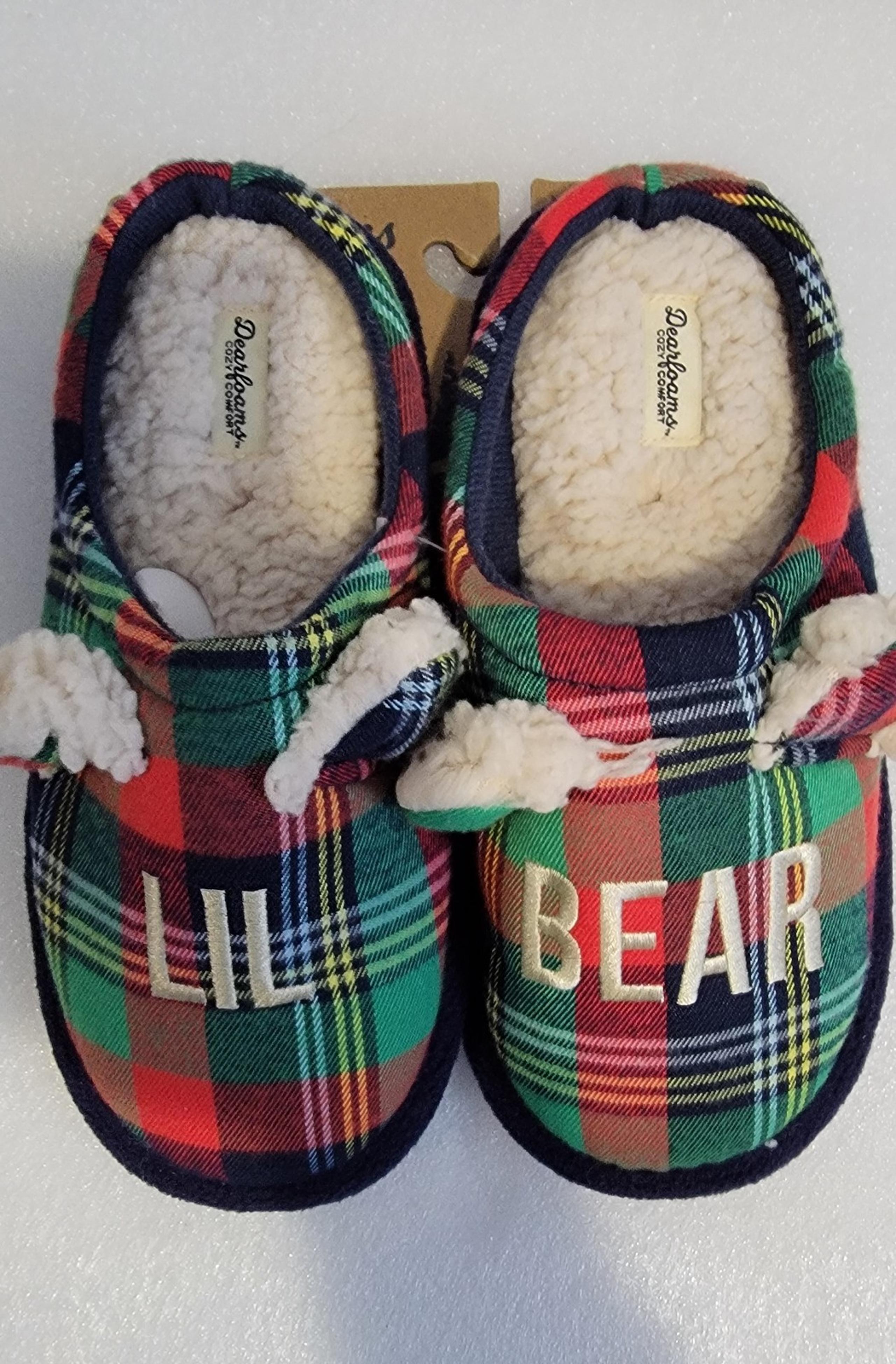 (Kids size 2/3) Dearfoams Lil Bear Slippers