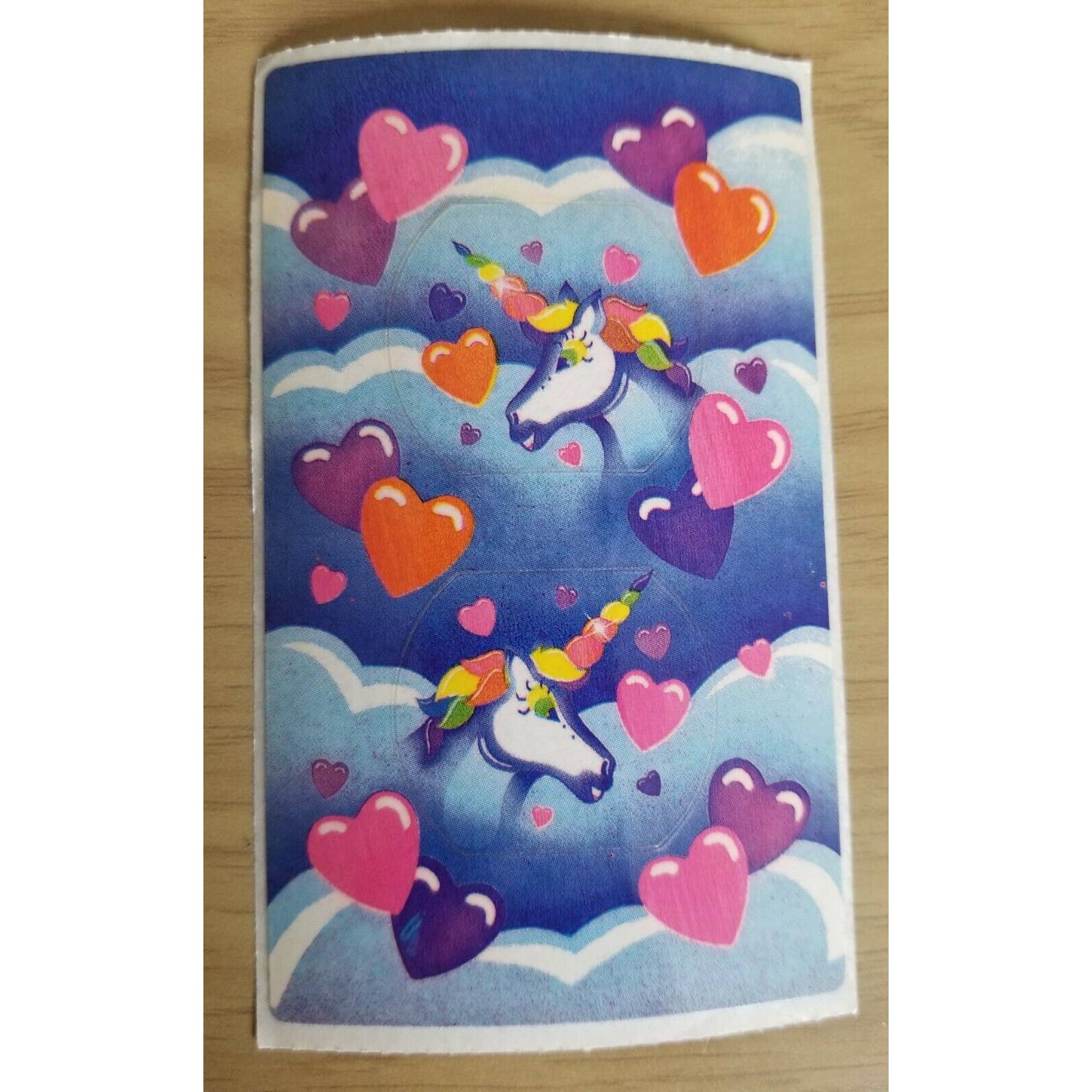 Vintage Lisa Frank 1984 Unicorn Plug Cover Unused Sticker Hearts