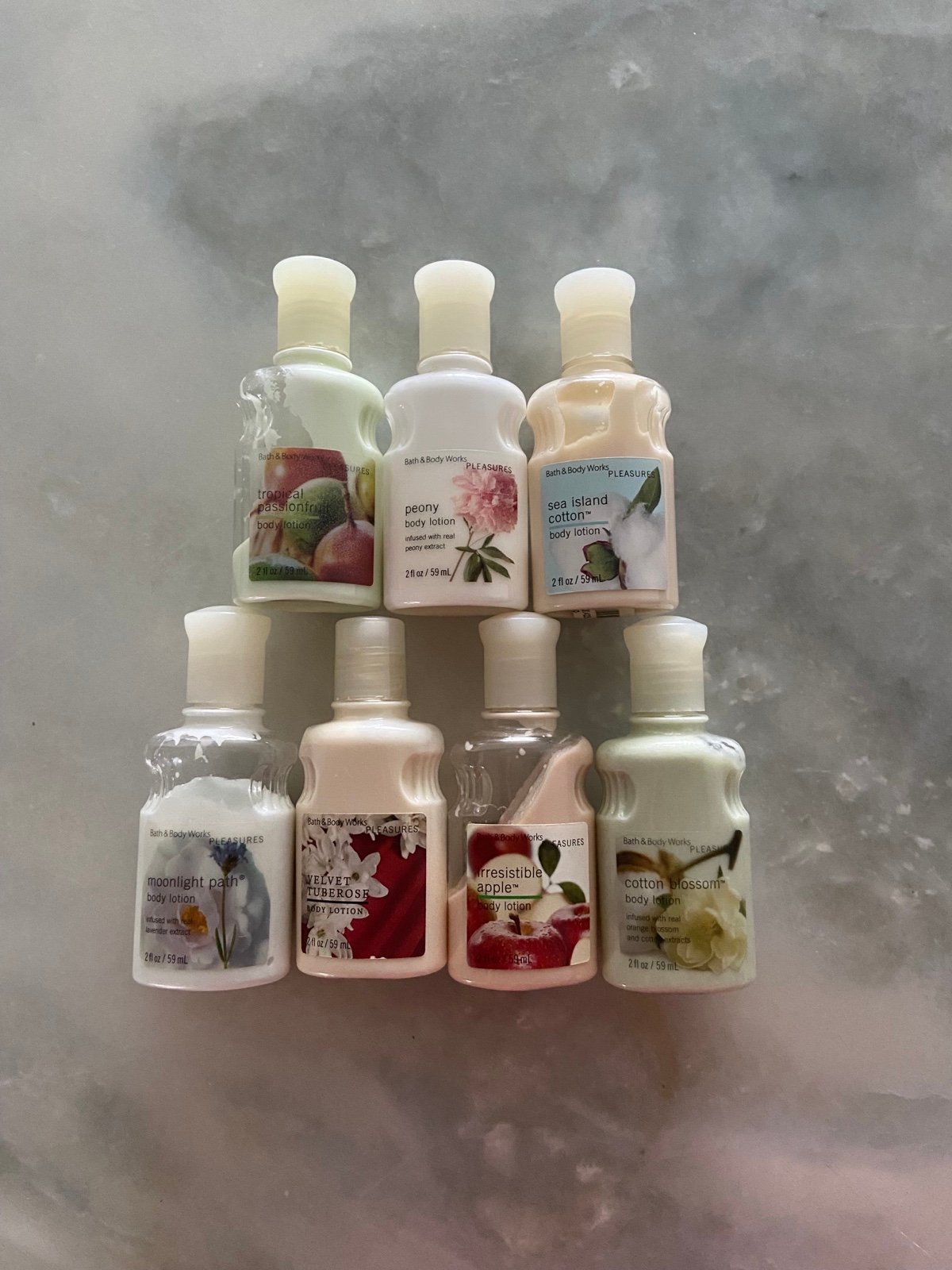 BUNDLE x7 VINTAGE Bath & Body Works PLEASURES Travel Size Lotions