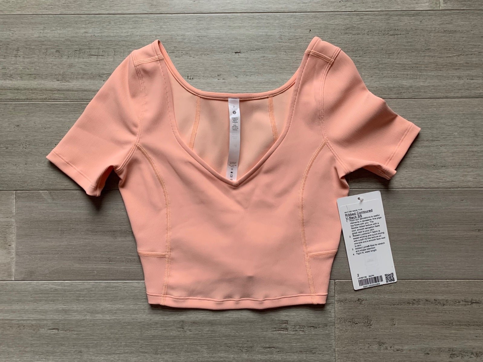 NWT Lululemon Ribbed Contoured V-Neck Yoga Short Sleeve