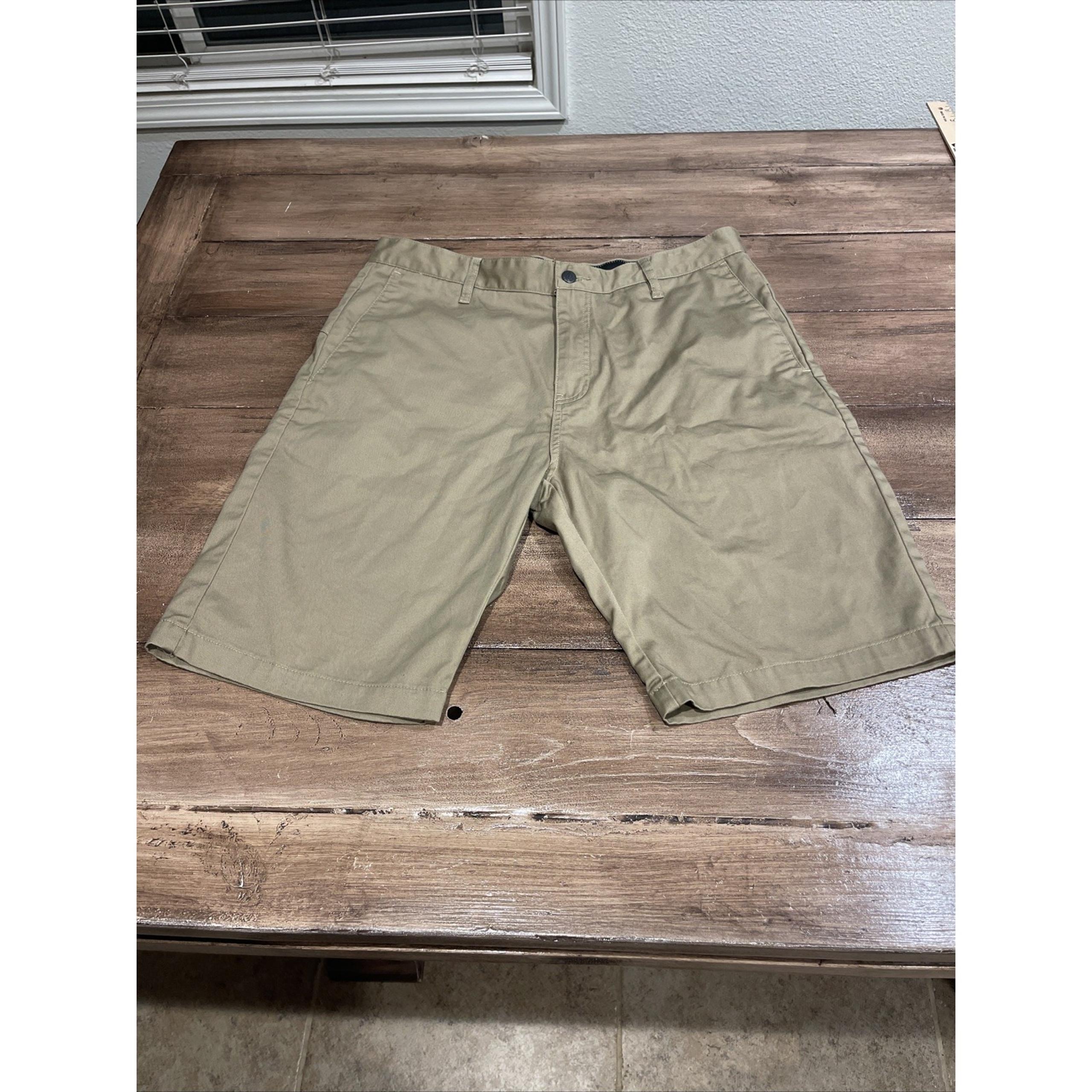 Volcom Shorts 34 Mens Beige Chino Flat Front Pockets Skate Casual