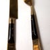 Vintage 6 Siam Cheese Knives & 6 Forks Black & Brass Hindu Budda Design 12 Total