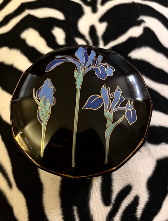 Otagiri Blue Iris Trinket Jewelry Box