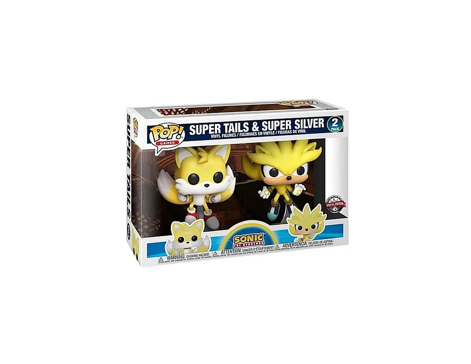 Funko POP! Super Tails & Super Silver 2-Pack (GameStop) w\ Soft Protector (B7)