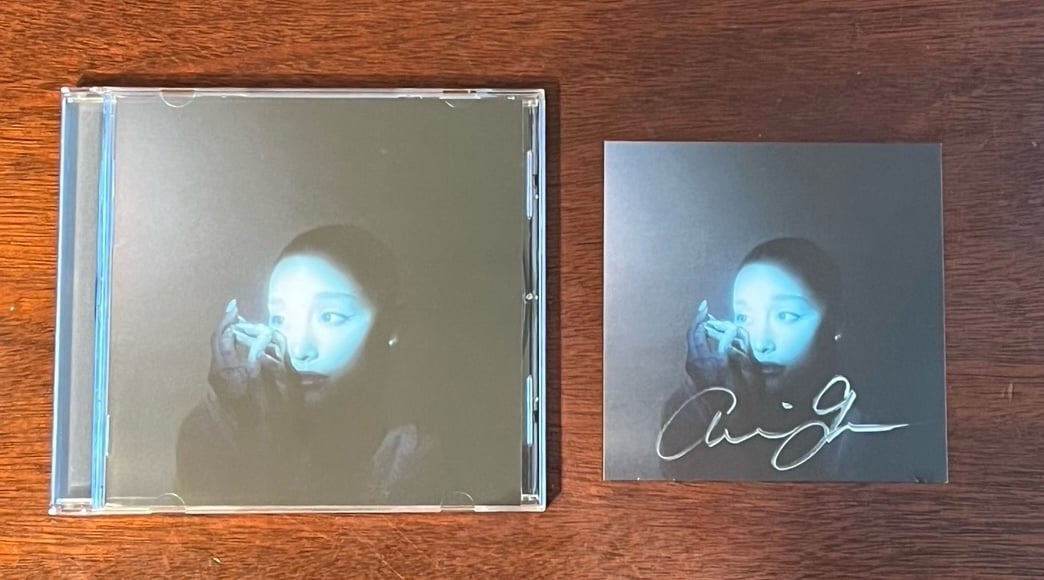 Signed Ariana Grande (D2C Cover) Full Name Signature in Silver CD (B).