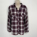 Rails Women's Button Front Flannel Shirt Pockets Plaid Sz L Red White Blue Black