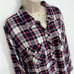 Rails Women's Button Front Flannel Shirt Pockets Plaid Sz L Red White Blue Black