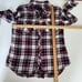 Rails Women's Button Front Flannel Shirt Pockets Plaid Sz L Red White Blue Black