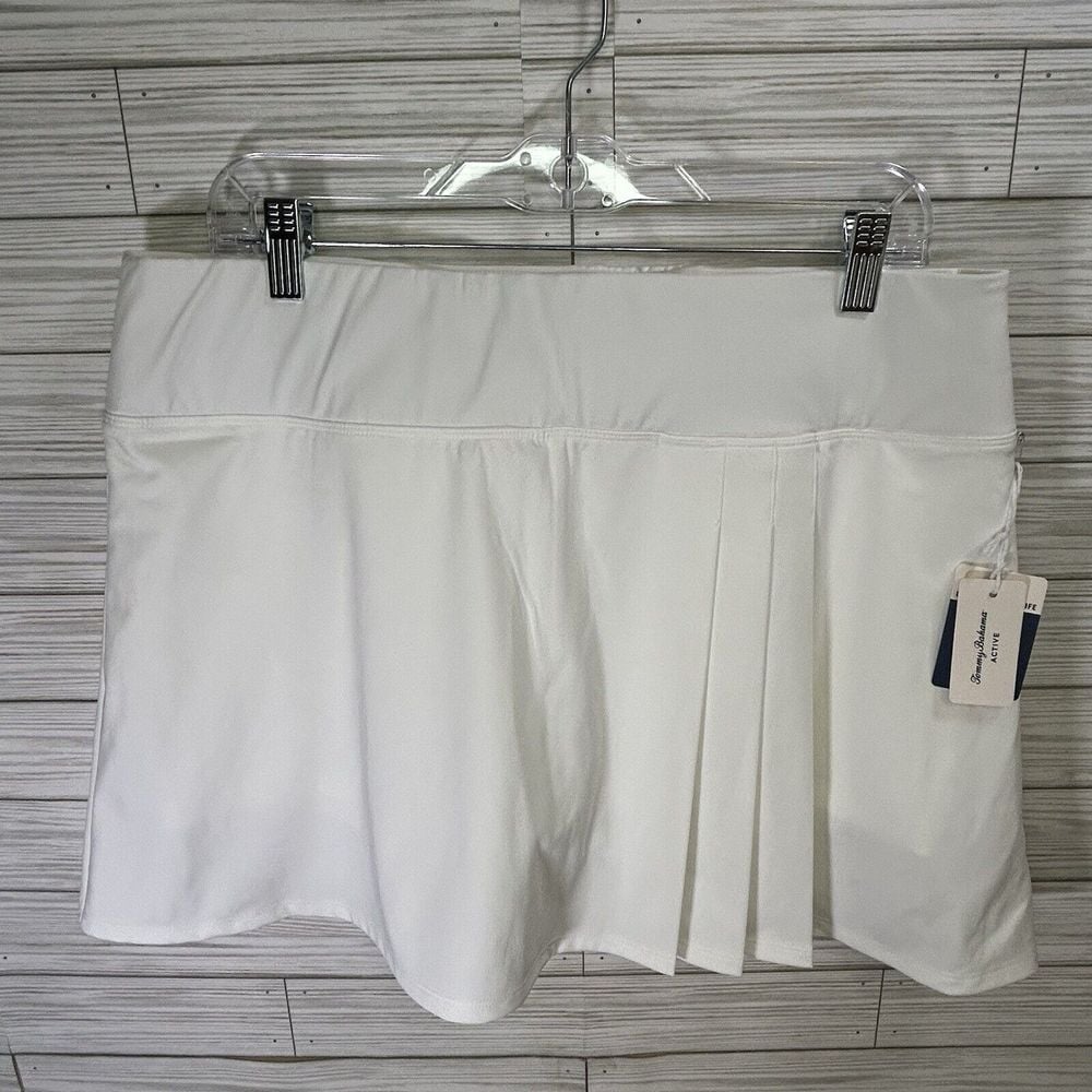 NWT Women's Tommy Bahama Skort XL Solid White Flounce Golf Tennis Pickleball