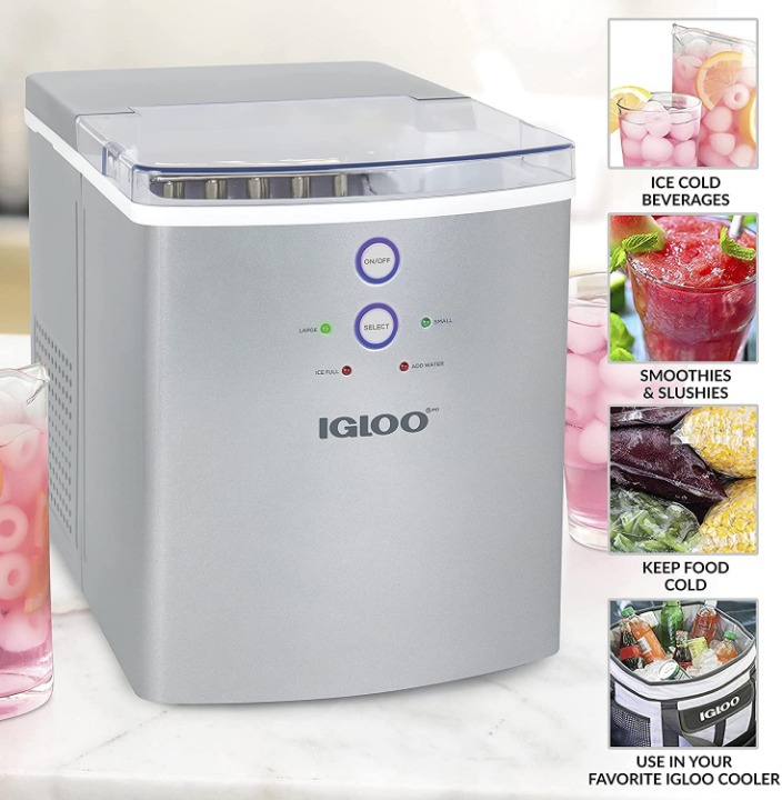 Portable Ice Maker, Produces 33 lbs. in 24 hrs