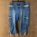Vintage Denim Jean Shorts Long Bermuda Faded Glory Zipper Tie Punk Streetwear 16