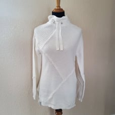 Soft Surroundings Chunky Mock Neck Tunic Sweater XS Ivory