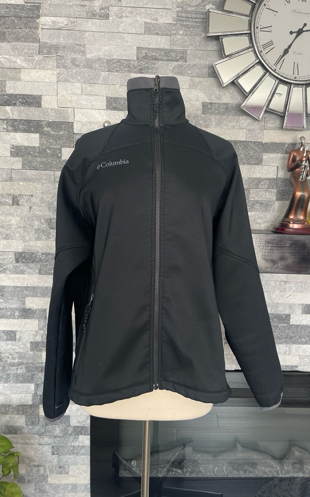 Columbia Jacket Men’s ( Youth ) M Black Full Zip Waterproof