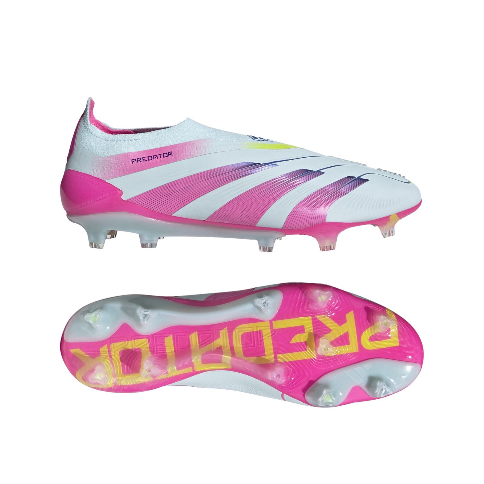 ADIDAS Predator Elite Laceless FG in Almost Blue/Lucid Pink/Semi Solar Yellow