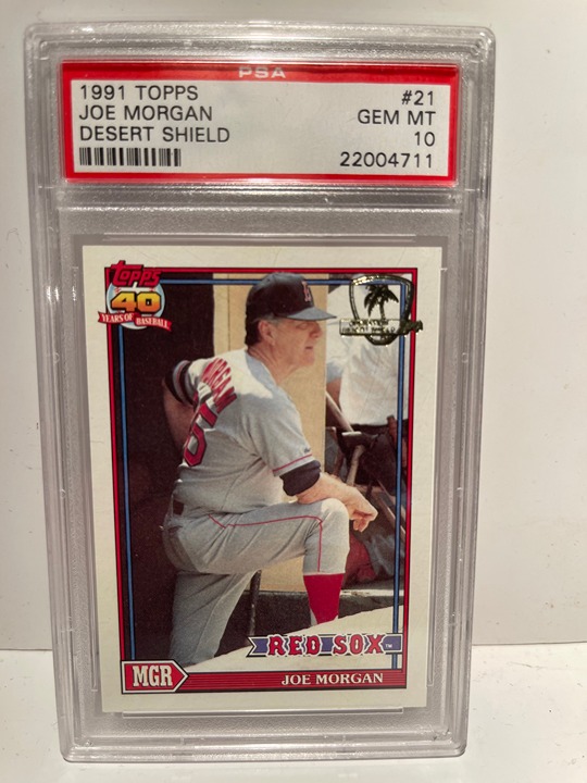 1991 TOPPS DESERT SHIELD #21 JOE MORGAN RED SOX PSA 10