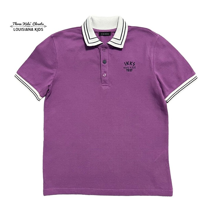 IKKS 6Y Purple Pique Knit Polo Shirt