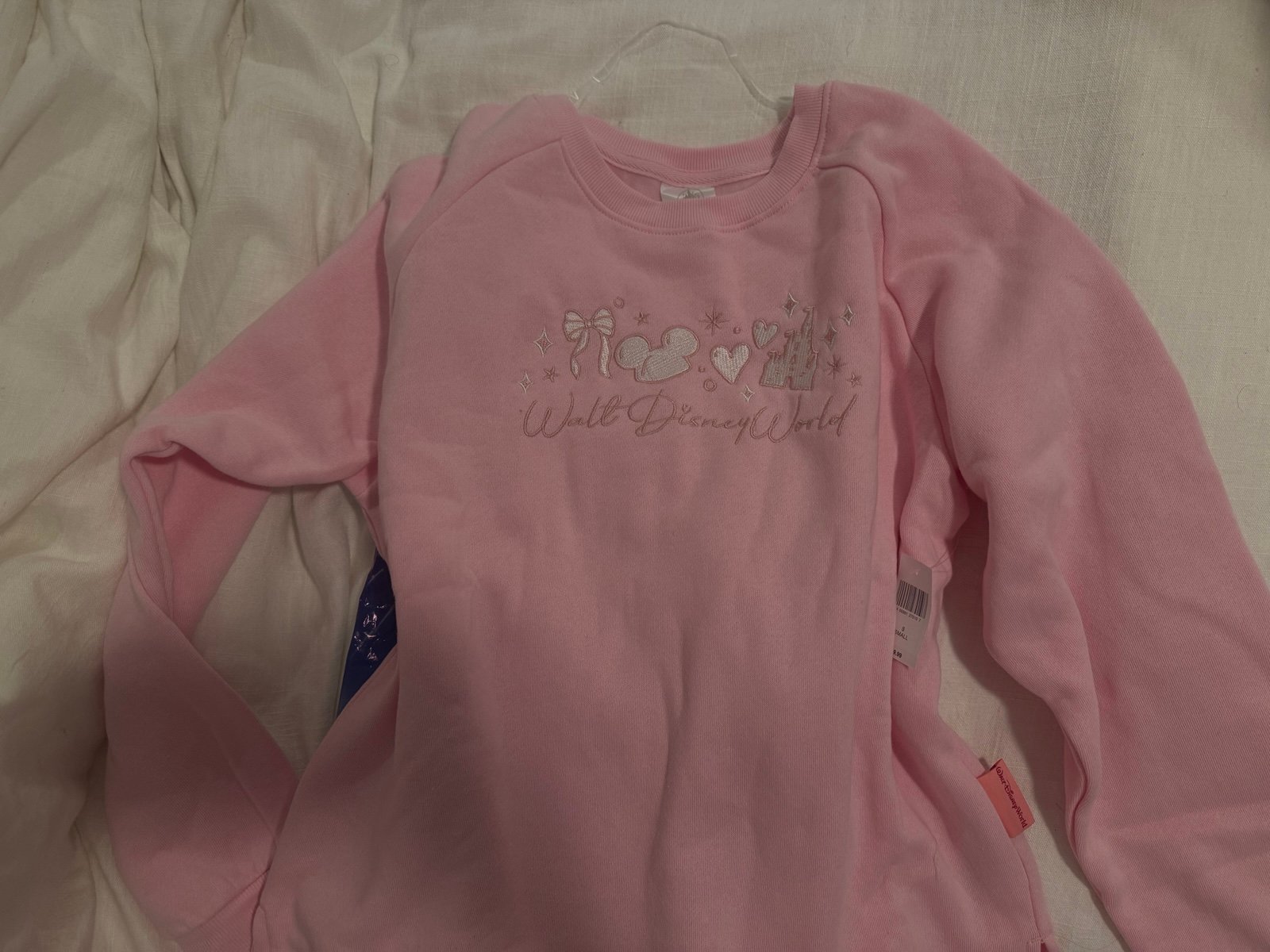 NWT 2025 Disney Parks Pink Bow Castle Sweatshirt SMALL