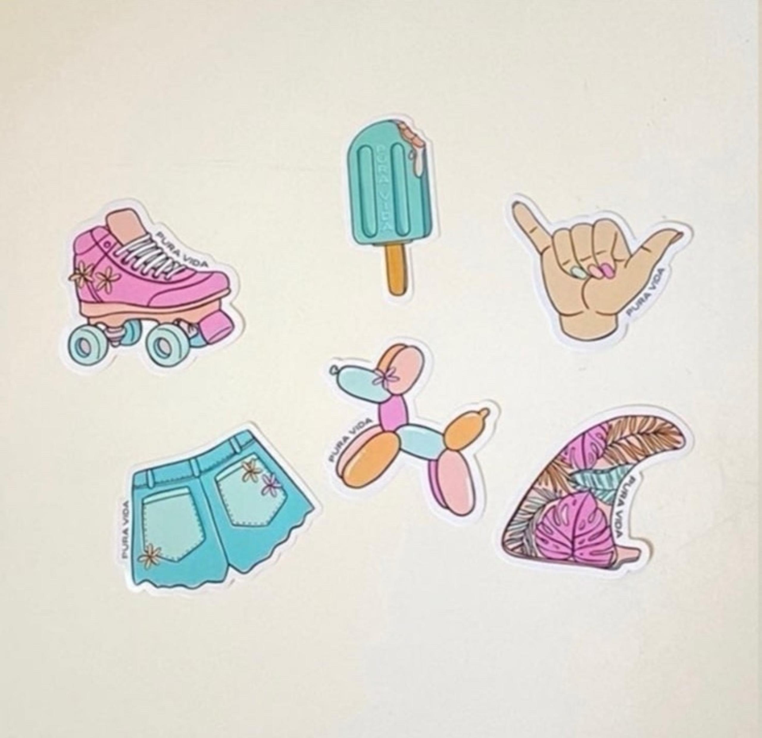 PURA VIDA Playful Sticker Pack NEW
