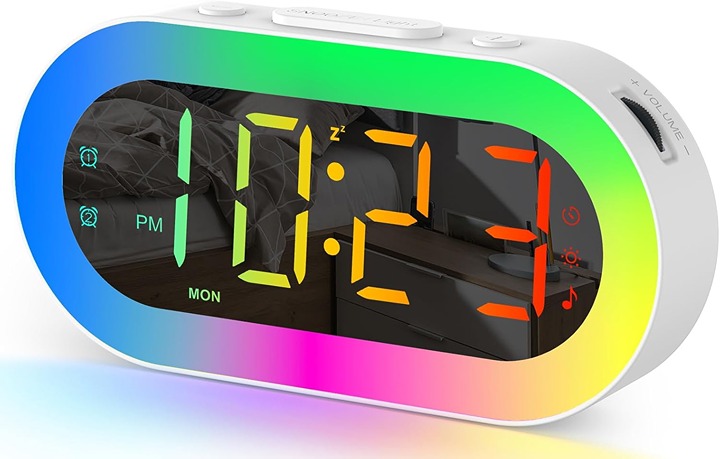 Alarm Clocks for Bedrooms Colorful Night Light Alarm