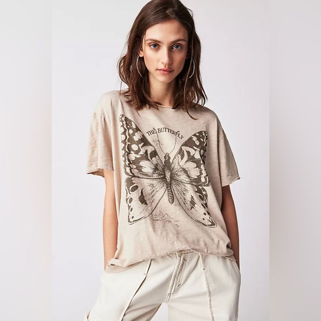 Free People Midnight Rider The Butterfly T Shirt New