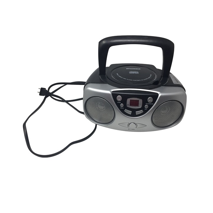 Sylvania Digital Compact Disc Player Portable CD Radio System Metallic Style