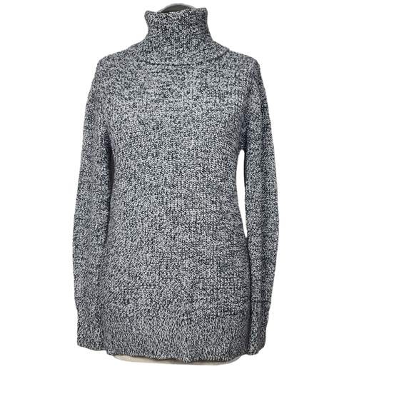Abercrombie & Fitch Black White Turtleneck Knit Sweater S