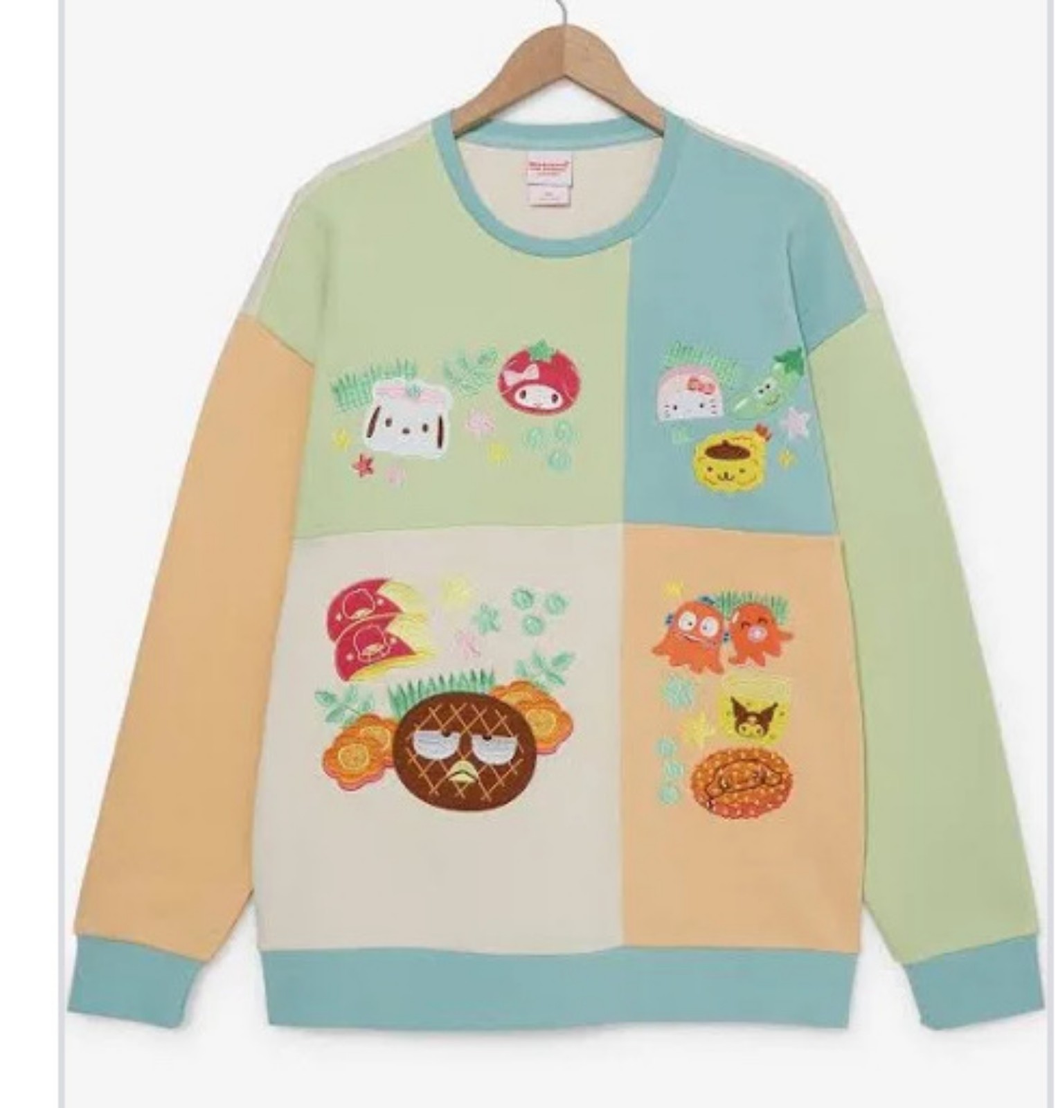 Hello Kitty and Friends as common bento box color block crewneck